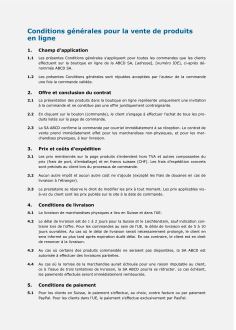 Modèle de CGV pour une boutique en ligne 