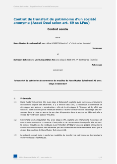 Modèle de contrat relatif au transfert d’actifs (Asset Deal) 