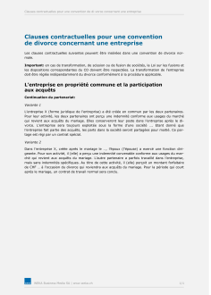 Clauses contractuelles pour une convention de divorce 