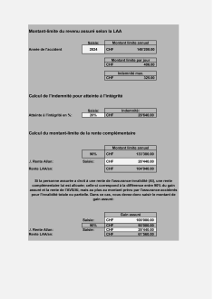 Calculateur LAA indemnité pour atteinte à l'intégrité 