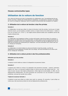 Clauses contractuelles relatives aux voitures de fonction 