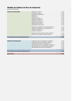 Calculateur Tableau de flux de trésorerie 