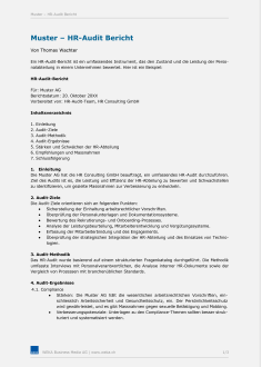 Muster HR Audit-Bericht 