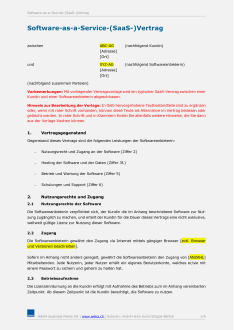 Software-as-a-Service-(SaaS-) Vertrag 