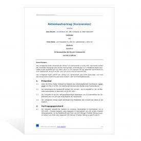 Muster Aktienkaufvertrag 
