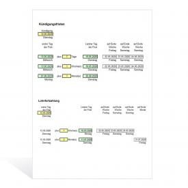 Berechnung der Fristen wie Lohnfortzahlung, Kündigung oder Sperrfristen 