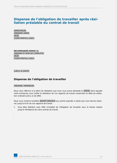 Modèle de convention de départ 