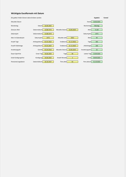 Excelformeln für Lohnabrechnungen 