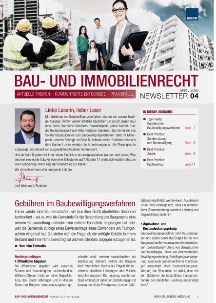 Newsletter Bau- und Immobilienrecht 