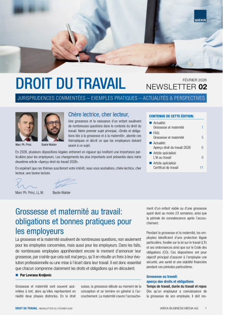 Newsletter Droit du travail 