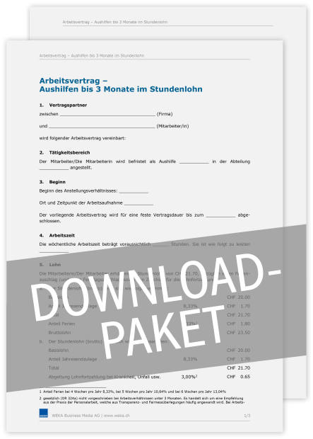 Download-Paket Aushilfen, Saison- und Ferienarbeit 