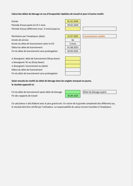 Calcul des délais de protection en cas d’incapacité de travail répétée 