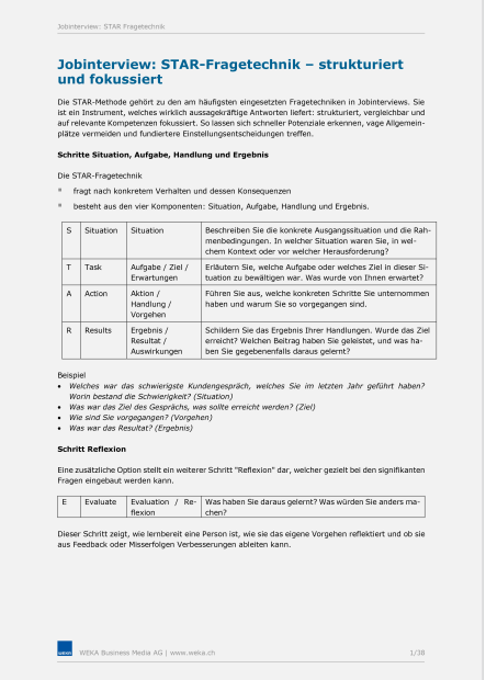 Die STAR-Methode im Bewerberinterview 