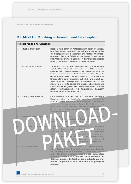 Download-Paket Mobbing und Persönlichkeitsschutz am Arbeitsplatz 