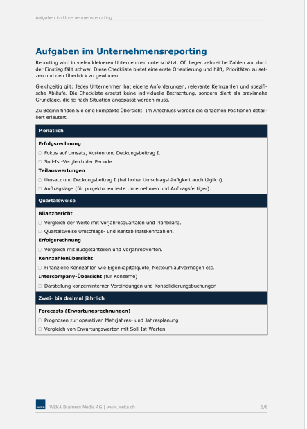 Reporting richtig aufsetzen 