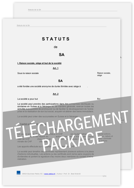 Téléchargement package - Marge de fluctuation du capital pour les sociétés anonymes suisses 