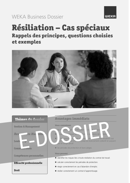 E-Dossier Résiliation – Cas spéciaux 
