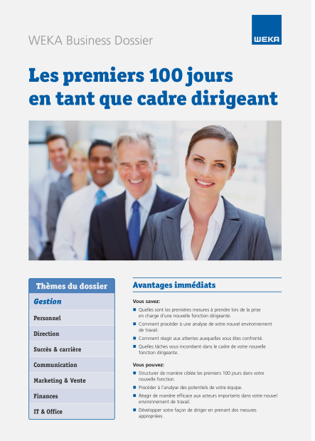 Les premiers 100 jours en tant que cadre dirigeant 