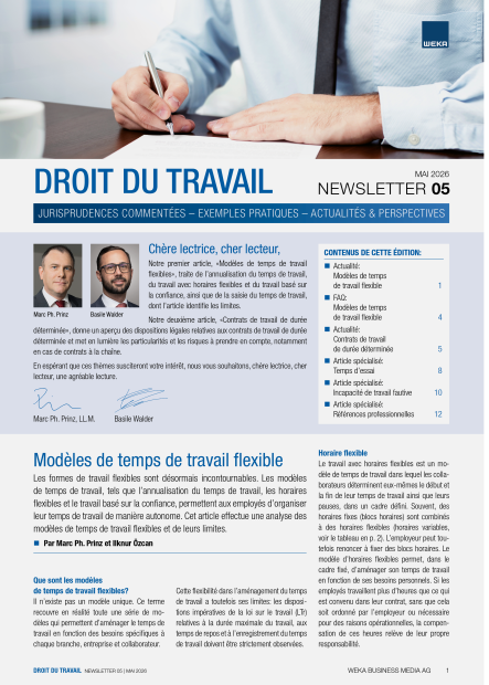 Newsletter Droit du travail 