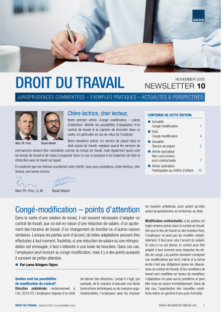 Newsletter Droit du travail 