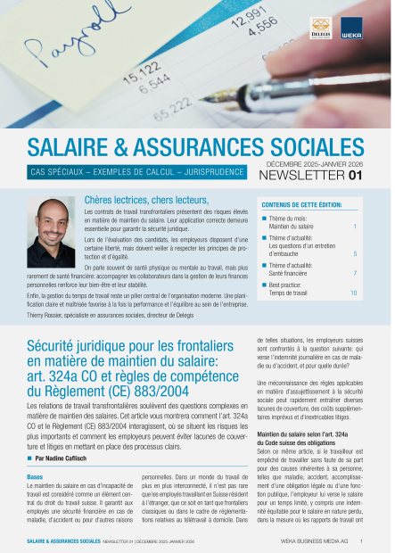 Newsletter Salaire & assurances sociales 