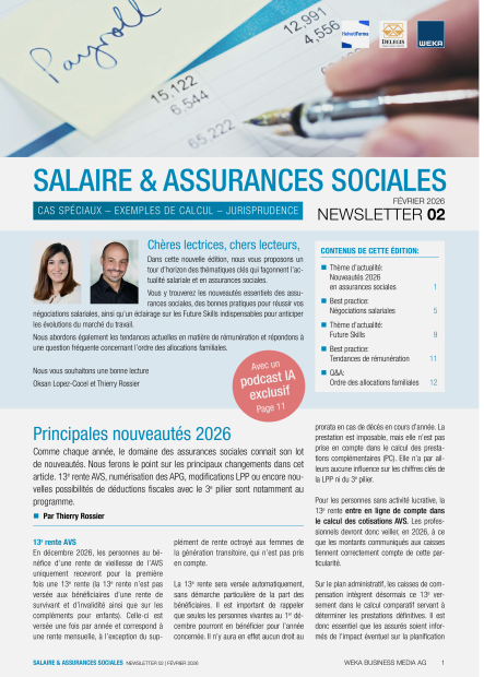 Newsletter Salaire & assurances sociales 