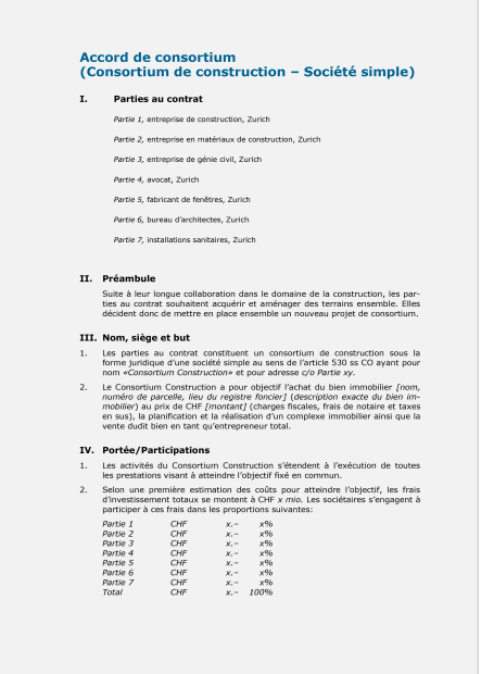 Accord de consortium 