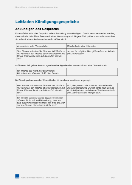 Musterlösung Kündigungsleitfaden 