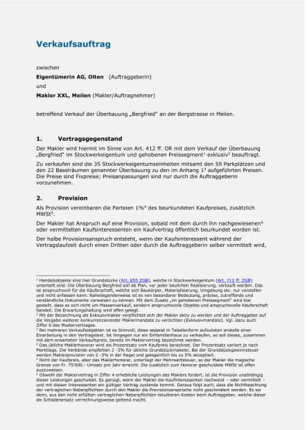 Grundstückmaklervertrag 