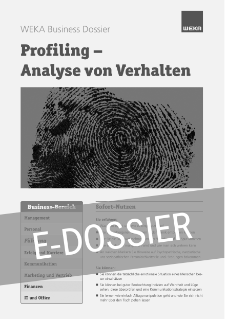 E-Dossier Profiling – Analyse von Verhalten 