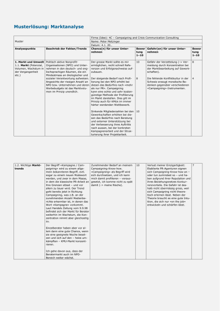 Musterlösung Marktanalyse 