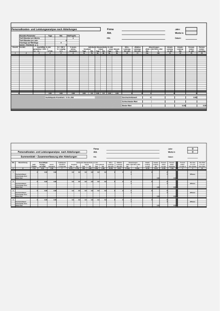 Personalkosten- und Leistungsanalyse 