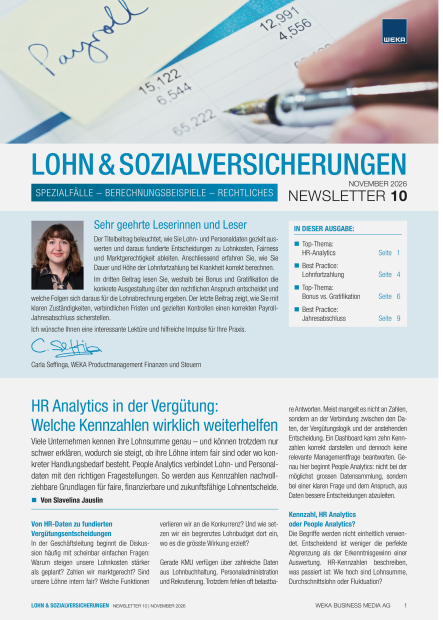 Newsletter Lohn und Sozialversicherungen 