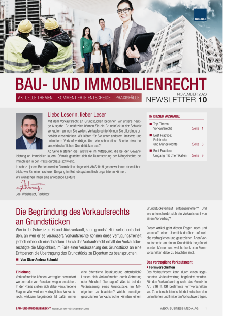 Newsletter Bau- und Immobilienrecht 