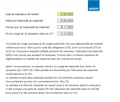 Calculateur d’indemnité de maternité 
