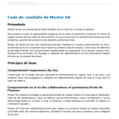 Téléchargement package Code de conduite 