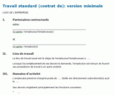 Téléchargement package Contrat de travail standard FGE 