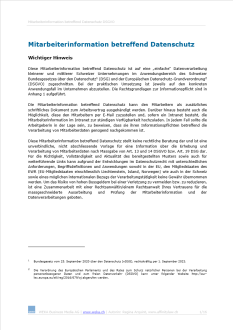 Muster Mitarbeiterinformation betreffend Datenschutz 