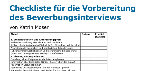 Download-Paket Checklisten Bewerberinterviews 
