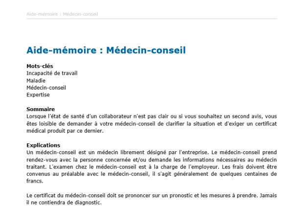 Téléchargement package Examen par un médecin-conseil 
