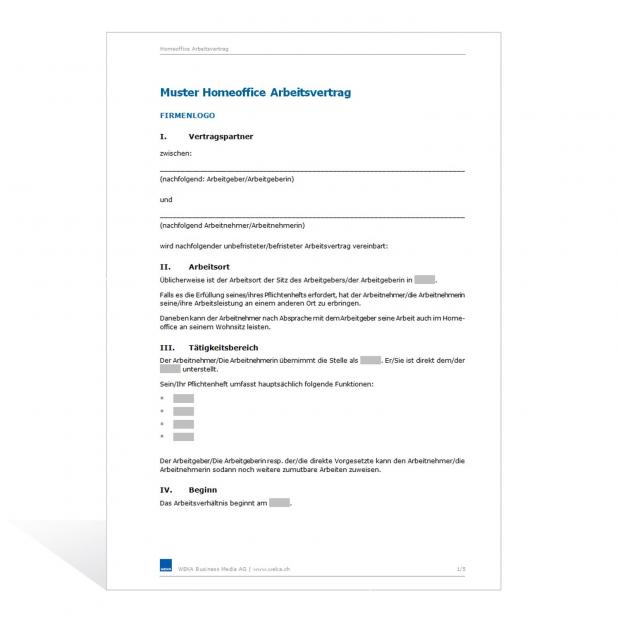 Arbeitsverträge für mobiles Arbeiten, Telearbeit, Homeoffice 