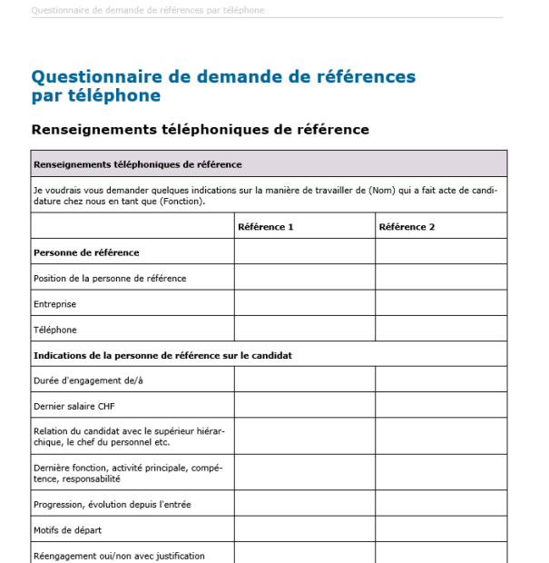 Téléchargement package Demander des références 