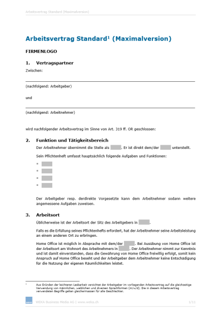 Download-Paket Arbeitsvertrag Standard D, E, F 