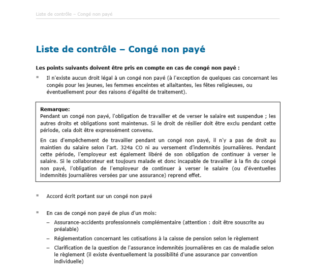 Téléchargement package Congé non payé 
