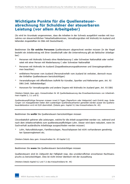 Download-Paket Checkliste für die Quellensteuerabrechnung 