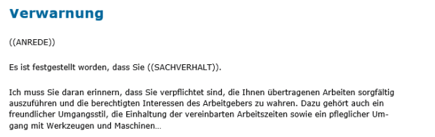 Download-Paket Verwarnung 