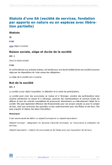 Téléchargement package La fondation d’entreprise – SA et Sàrl 