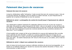 Téléchargement package Paiement des jours de vacances 