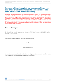 Téléchargement package Mise en œuvre d’une augmentation de capital et d’une prise de participation en bonne et due forme 