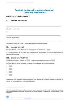 Download-Paket Arbeitsvertrag Stundenlohn D, E, F 